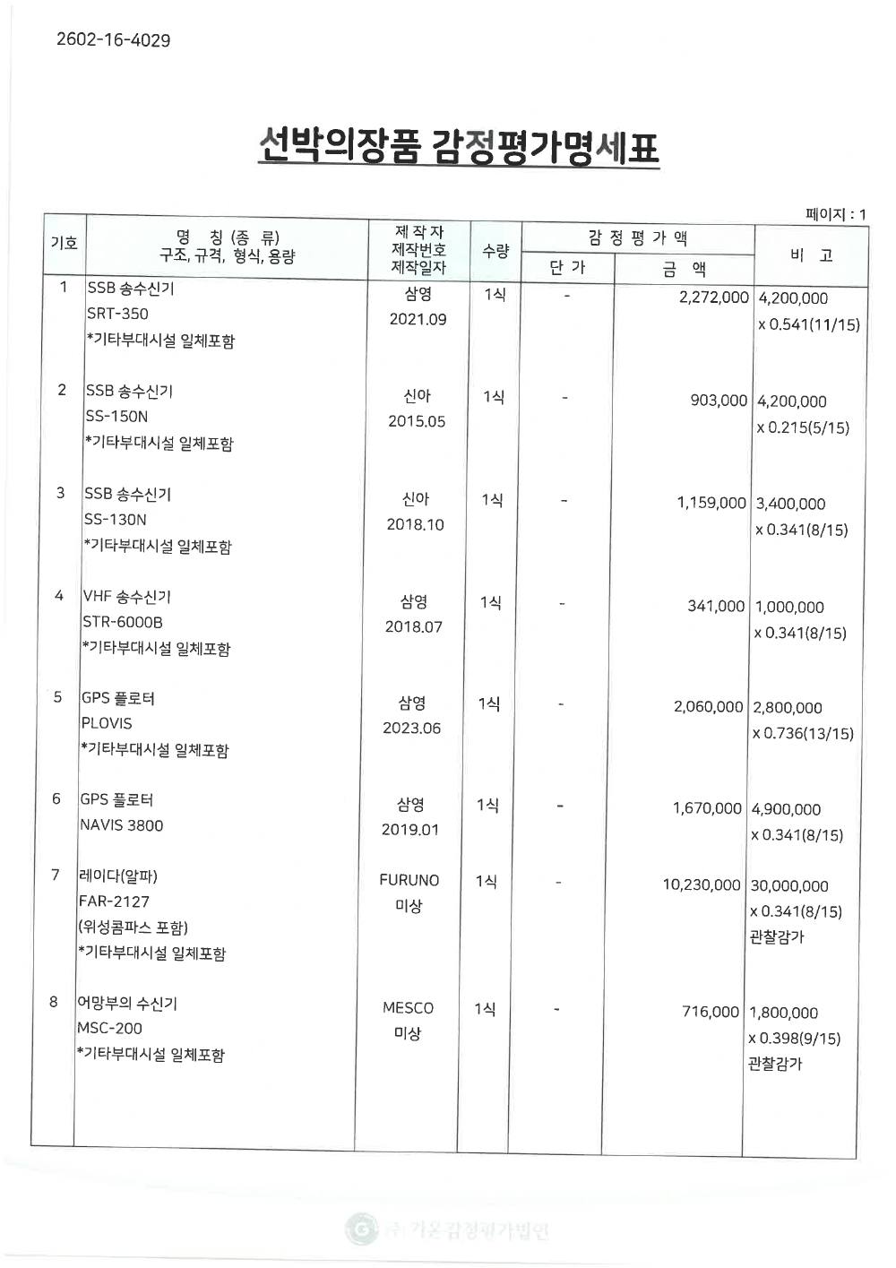 감정평가서 5페이지